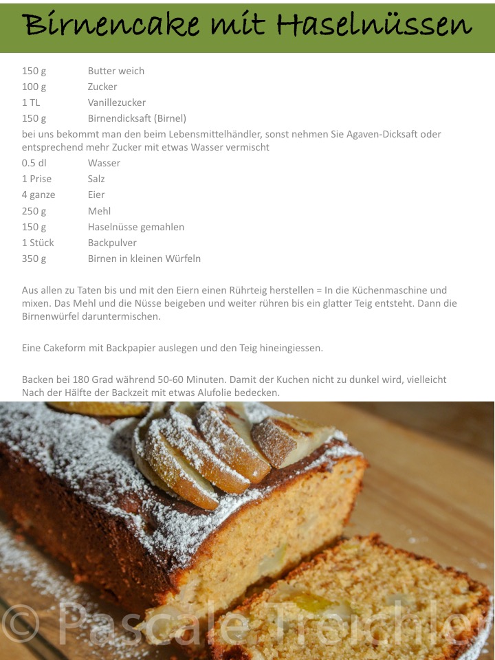 Birnencake mit Haselnüssen