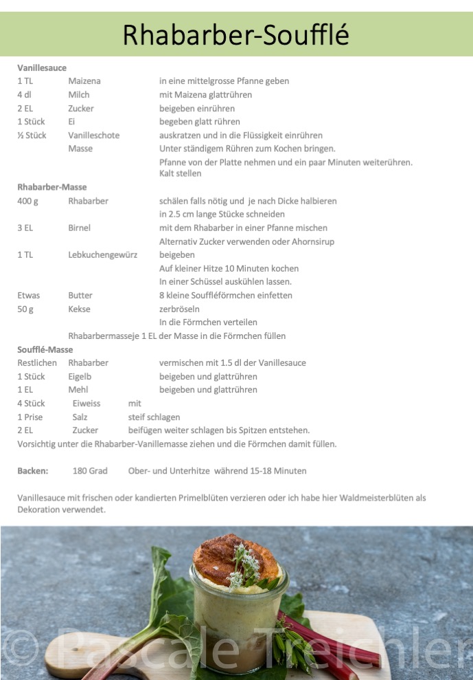 Hast Du bereits viel erntereifen Rhabarber in Deinem Garten. Hier findest Du eine Idee für ein feines Dessert oder süsses Abendessen.