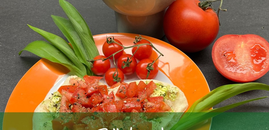 Bärlauchbutter Bruschetta mit Tomaten