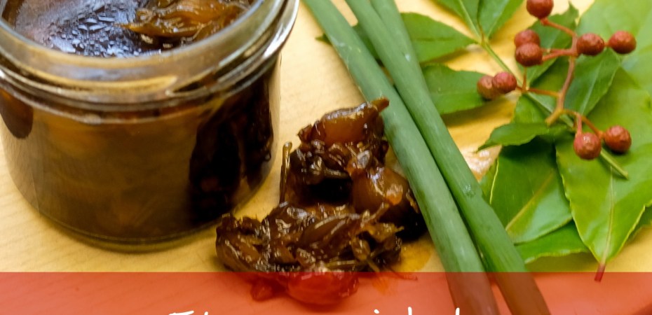 Etagenzwiebeln in Marsala