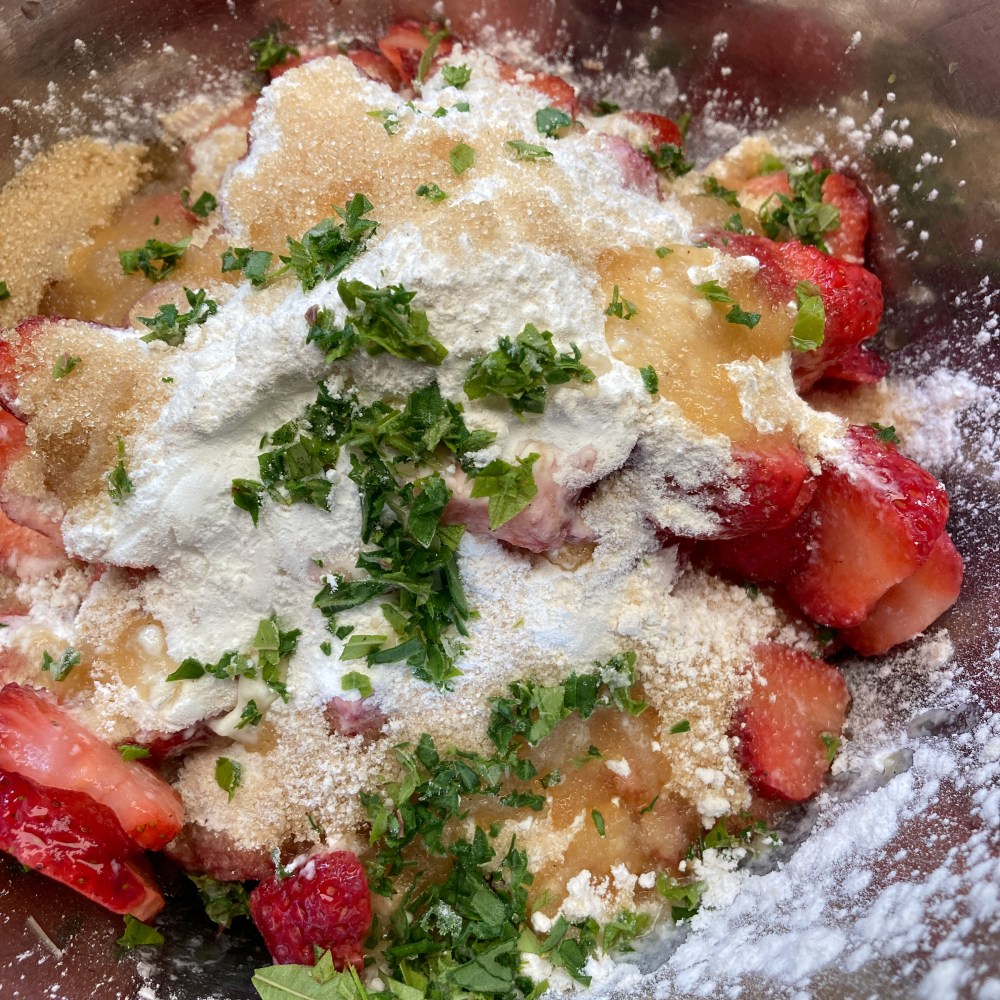 Erdbeeren Rhabarer Zucker Zitronige Käruter