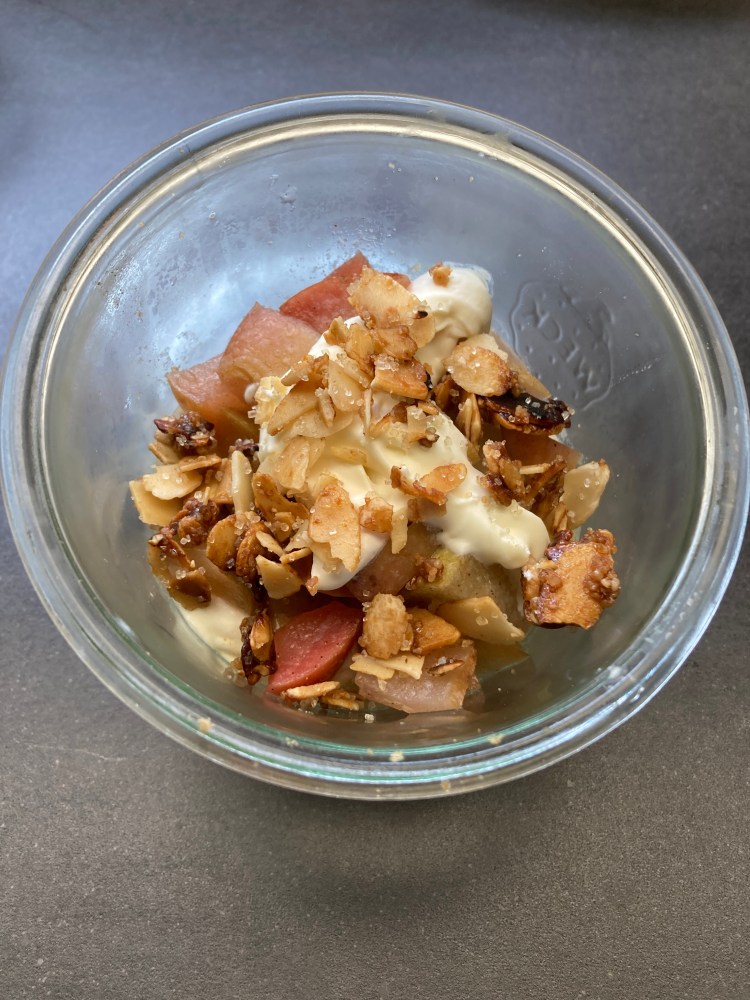 Bratapfel Tiramisu im Weckglas mit Mandelkrokant