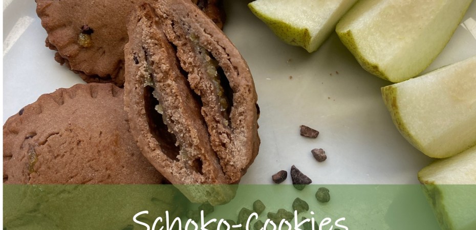 Schoko Cookies Birnen Gelee