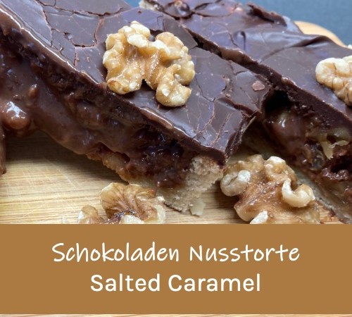 Schokoladen Nusstorte mit Salted Caramel